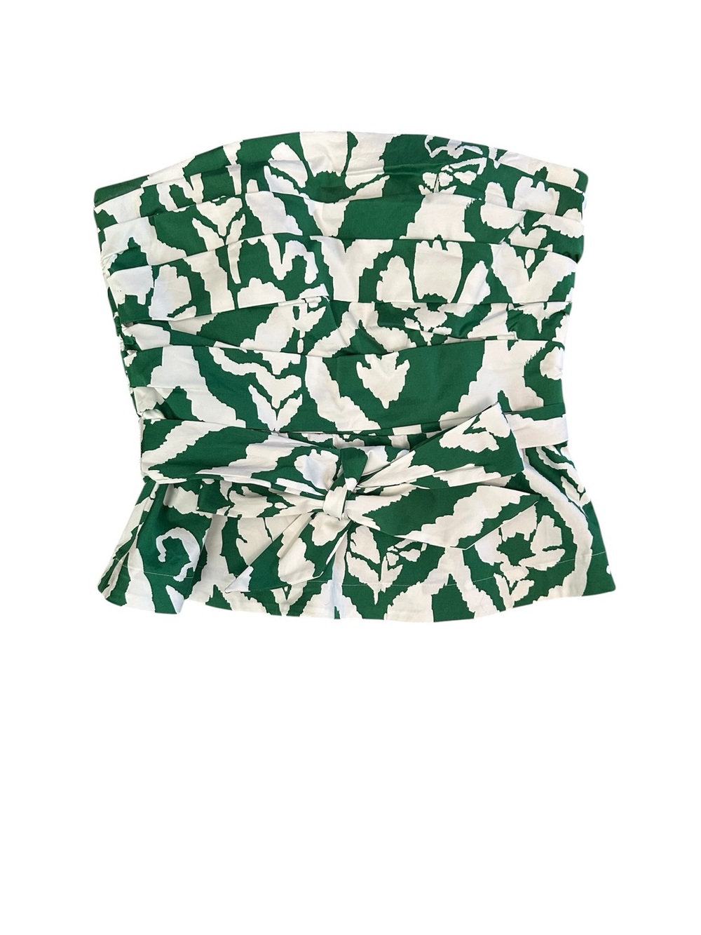 White House Black Market Green & White Tie-Waist Bustier w Removable Straps NWT - Picture 6 of 10